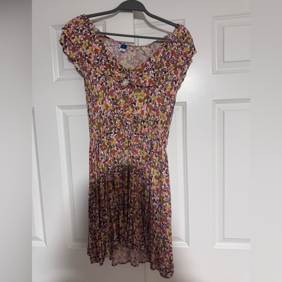 Old Navy Dresses & Skirts - Old Navy Floral Midi Dress in Pink, Yellow, and Burgundy